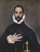 El Greco Nobleman with his Hand on his chest oil painting reproduction